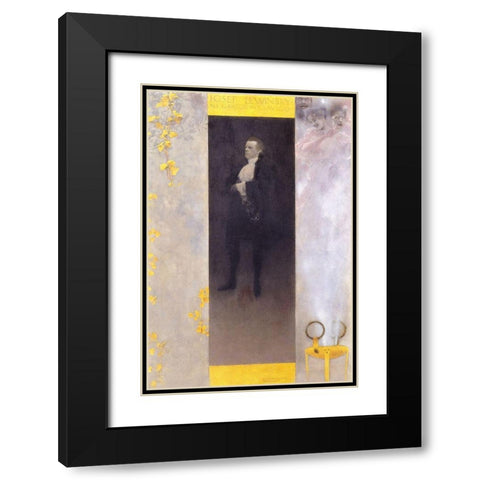 Der Hofschauspieler Josef Lewinsky als Carlos in Clavigo Black Modern Wood Framed Art Print with Double Matting by Klimt, Gustav