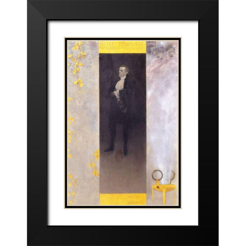 Der Hofschauspieler Josef Lewinsky als Carlos in Clavigo Black Modern Wood Framed Art Print with Double Matting by Klimt, Gustav