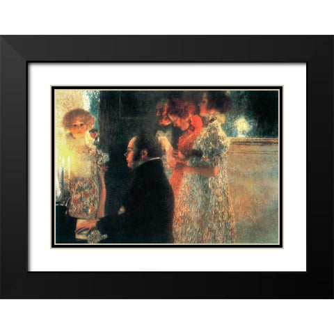 Schubert at the Piano II Black Modern Wood Framed Art Print with Double Matting by Klimt, Gustav