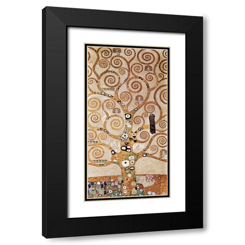 The Tree of Life Black Modern Wood Framed Art Print with Double Matting by Klimt, Gustav
