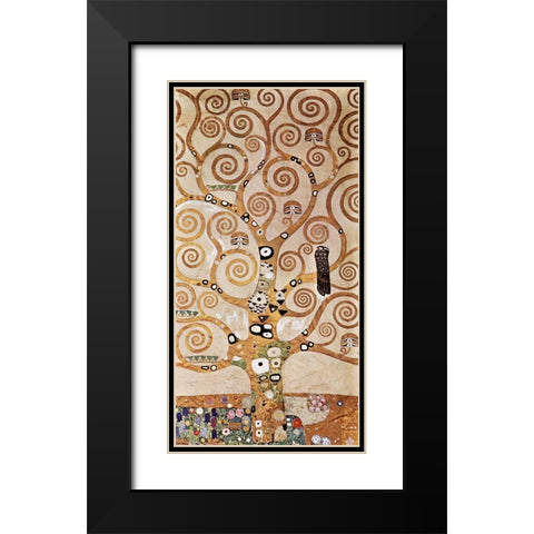 The Tree of Life Black Modern Wood Framed Art Print with Double Matting by Klimt, Gustav
