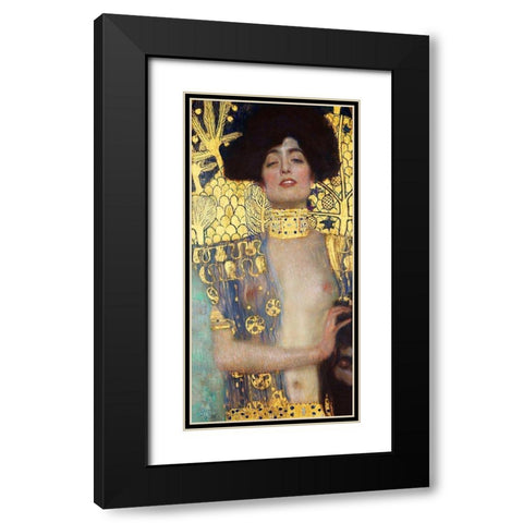 Judith and the Head of Holofernes Black Modern Wood Framed Art Print with Double Matting by Klimt, Gustav