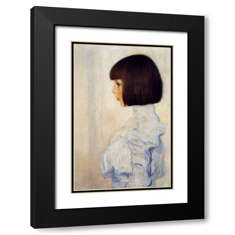Portrait of Helene Klimt Black Modern Wood Framed Art Print with Double Matting by Klimt, Gustav