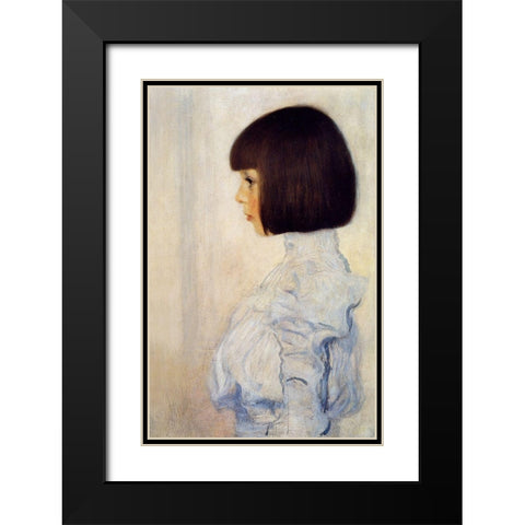 Portrait of Helene Klimt Black Modern Wood Framed Art Print with Double Matting by Klimt, Gustav