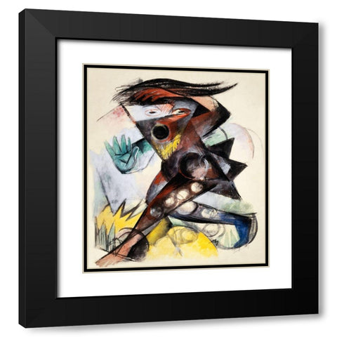 Caliban-figurine for The Tempest by William Shakespeare Black Modern Wood Framed Art Print with Double Matting by Marc, Franz