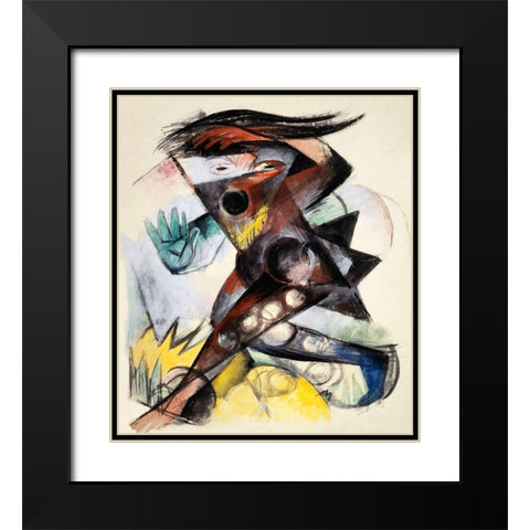 Caliban-figurine for The Tempest by William Shakespeare Black Modern Wood Framed Art Print with Double Matting by Marc, Franz