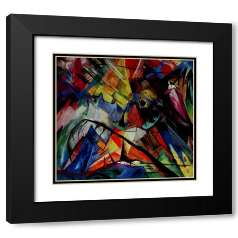 Tyrol Black Modern Wood Framed Art Print with Double Matting by Marc, Franz