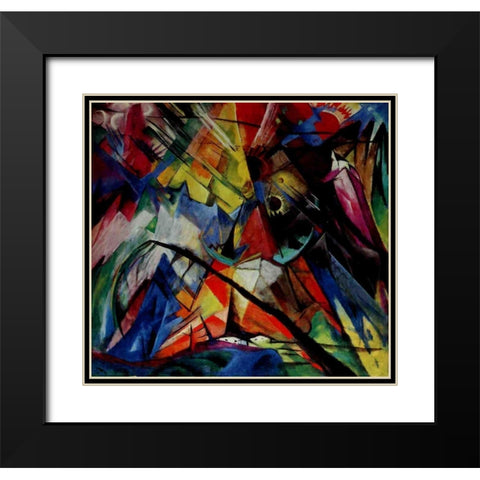 Tyrol Black Modern Wood Framed Art Print with Double Matting by Marc, Franz