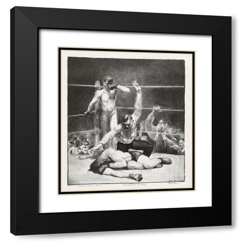 Counted out-first stone Black Modern Wood Framed Art Print with Double Matting by Bellows, George