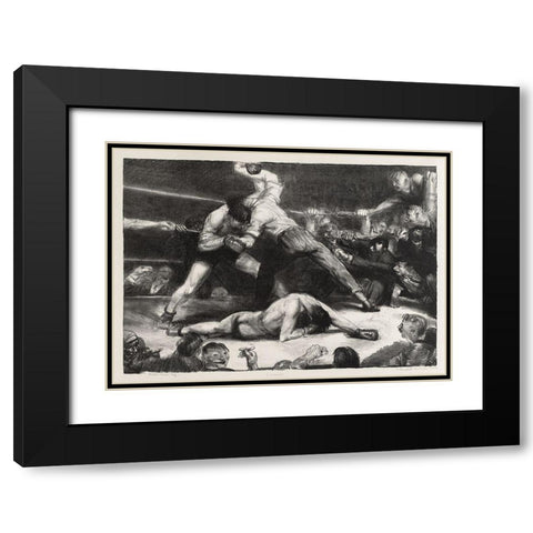 A knock-out-first state Black Modern Wood Framed Art Print with Double Matting by Bellows, George