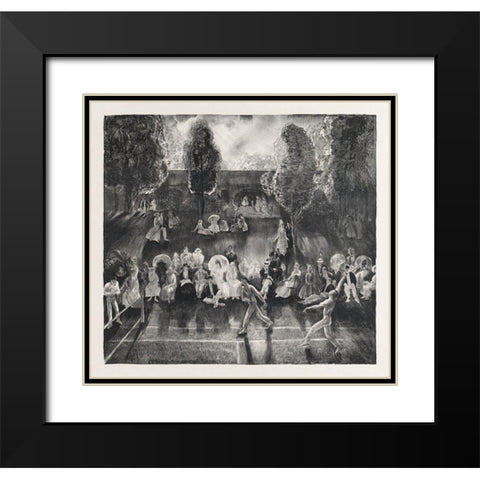 Tennis Black Modern Wood Framed Art Print with Double Matting by Bellows, George