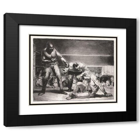 The white hope Black Modern Wood Framed Art Print with Double Matting by Bellows, George