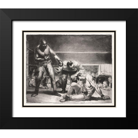 The white hope Black Modern Wood Framed Art Print with Double Matting by Bellows, George