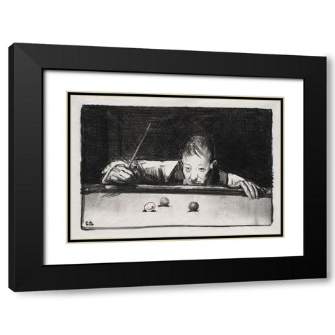 Indoor athlete-first stone Black Modern Wood Framed Art Print with Double Matting by Bellows, George