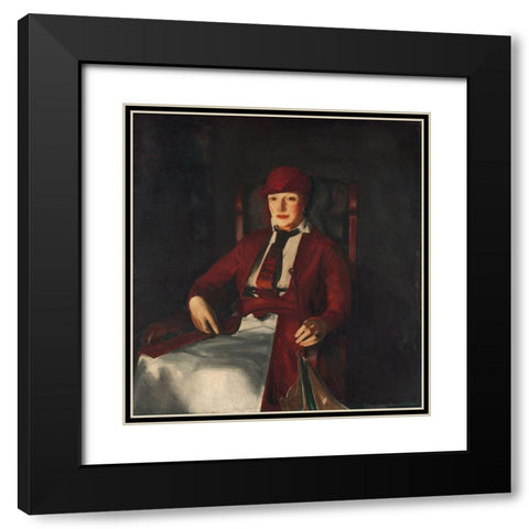 Mrs Chester Dale Black Modern Wood Framed Art Print with Double Matting by Bellows, George