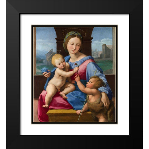 The Garvagh Madonna Black Modern Wood Framed Art Print with Double Matting by Raphael