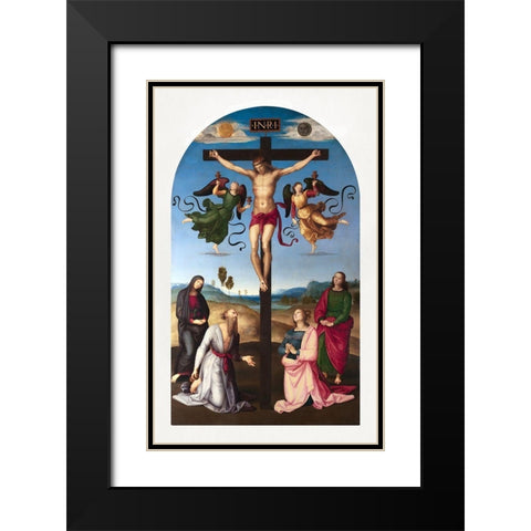 The Mond Crucifixion Black Modern Wood Framed Art Print with Double Matting by Raphael