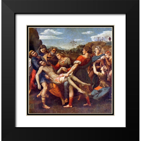 The Deposition Black Modern Wood Framed Art Print with Double Matting by Raphael