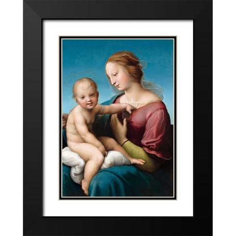 The Niccolini–Cowper Madonna Black Modern Wood Framed Art Print with Double Matting by Raphael
