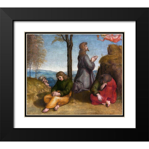 The Agony in the Garden Black Modern Wood Framed Art Print with Double Matting by Raphael