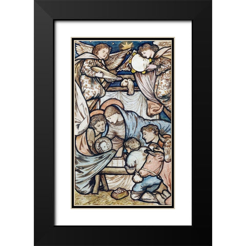 The Nativity Black Modern Wood Framed Art Print with Double Matting by Burne–Jones, Edward