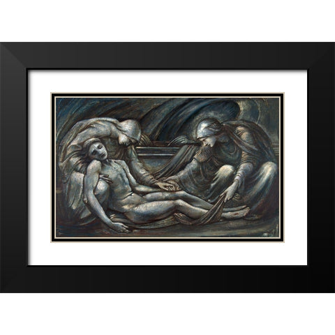 The Entombment Black Modern Wood Framed Art Print with Double Matting by Burne–Jones, Edward