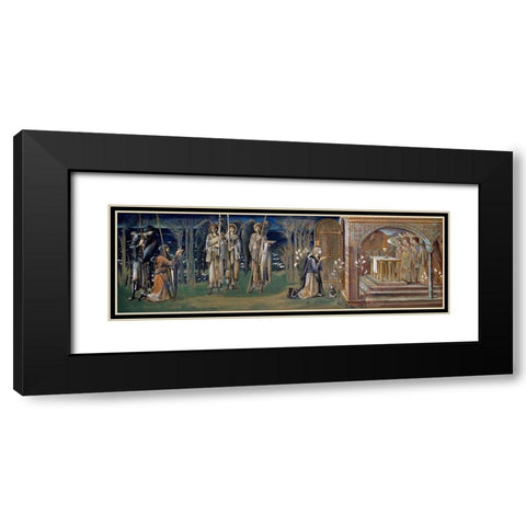 Quest for the Holy Grail-Study for The Attainment Black Modern Wood Framed Art Print with Double Matting by Burne–Jones, Edward