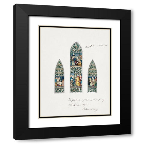 Design for Stained Glass-Southeast Window Nave-Paisley Abbey-Scotland Black Modern Wood Framed Art Print with Double Matting by Burne–Jones, Edward