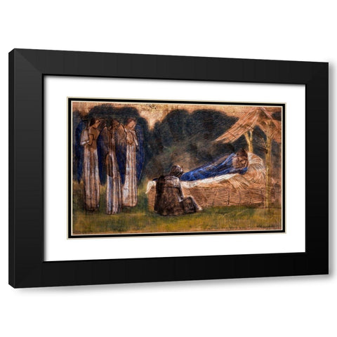 The Nativity Black Modern Wood Framed Art Print with Double Matting by Burne–Jones, Edward
