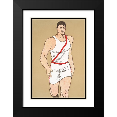 Runner 1908 Black Modern Wood Framed Art Print with Double Matting by Penfield, Edward