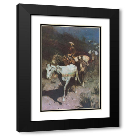 The Bell Mare Black Modern Wood Framed Art Print with Double Matting by Remington, Frederic