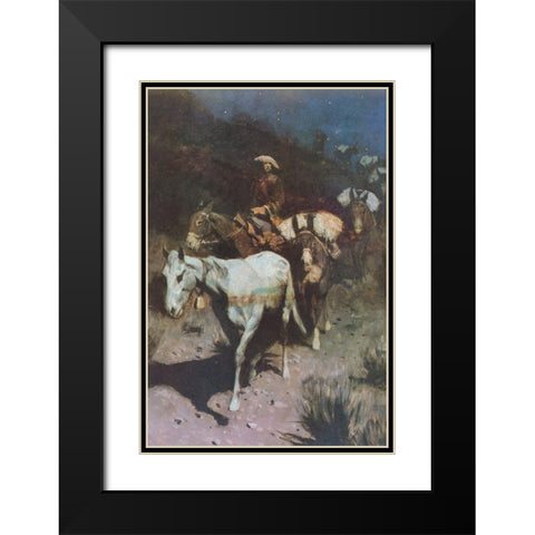 The Bell Mare Black Modern Wood Framed Art Print with Double Matting by Remington, Frederic
