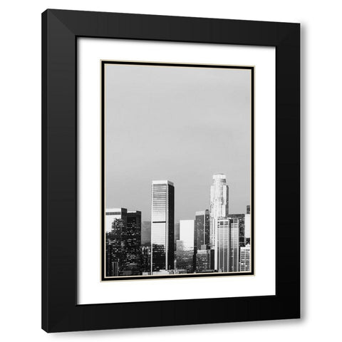 Skyline view of Los Angeles-California Black Modern Wood Framed Art Print with Double Matting by Highsmith, Carol