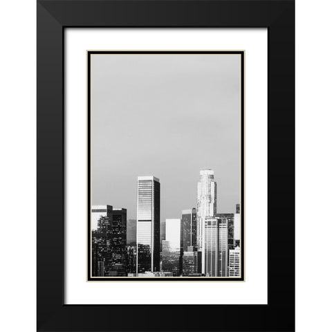 Skyline view of Los Angeles-California Black Modern Wood Framed Art Print with Double Matting by Highsmith, Carol