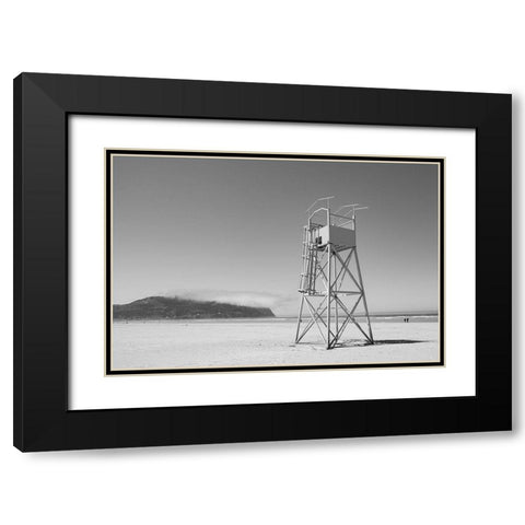 Lifeguard tower-Seaside-Oregon Black Modern Wood Framed Art Print with Double Matting by Highsmith, Carol