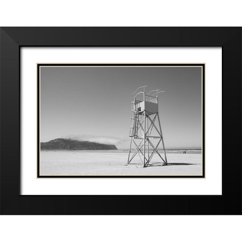 Lifeguard tower-Seaside-Oregon Black Modern Wood Framed Art Print with Double Matting by Highsmith, Carol