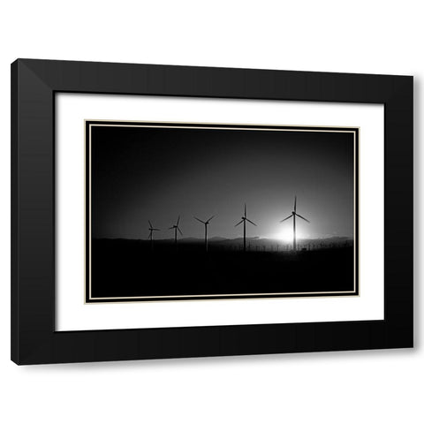 Wind turbines-Riverside County-California Black Modern Wood Framed Art Print with Double Matting by Highsmith, Carol
