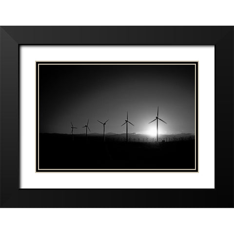 Wind turbines-Riverside County-California Black Modern Wood Framed Art Print with Double Matting by Highsmith, Carol