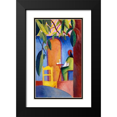 Turkisches Cafe Black Modern Wood Framed Art Print with Double Matting by Macke, August