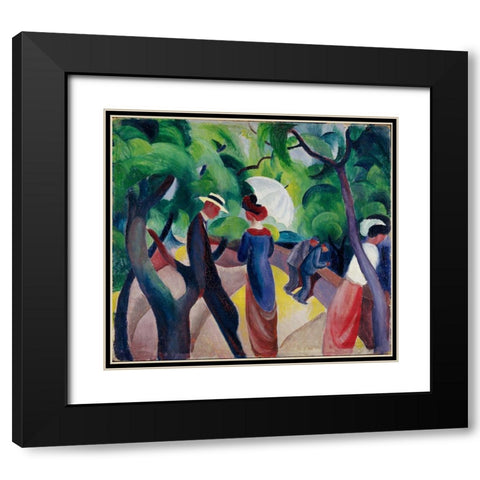 Promenade Black Modern Wood Framed Art Print with Double Matting by Macke, August