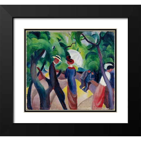 Promenade Black Modern Wood Framed Art Print with Double Matting by Macke, August