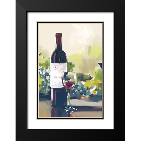 Wine II Black Modern Wood Framed Art Print with Double Matting by East Coast Licensing