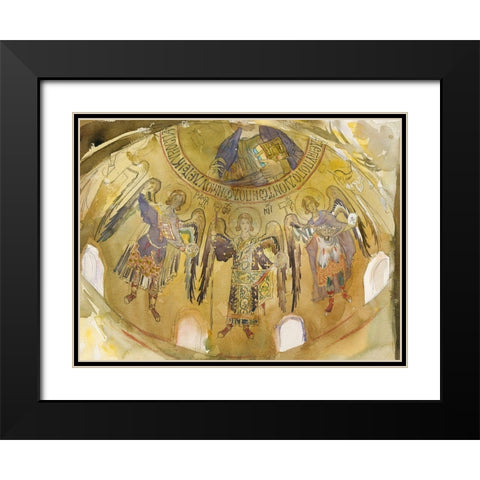 Angels-Mosaic-Palatine Chapel-Palermo Black Modern Wood Framed Art Print with Double Matting by Sargent, John Singer