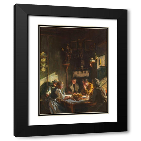 Tyrolese Interior Black Modern Wood Framed Art Print with Double Matting by Sargent, John Singer