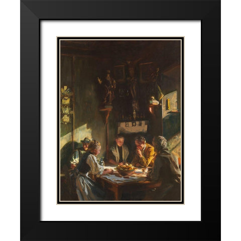 Tyrolese Interior Black Modern Wood Framed Art Print with Double Matting by Sargent, John Singer