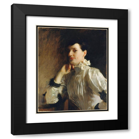 Mrs. Henry Galbraith Ward Black Modern Wood Framed Art Print with Double Matting by Sargent, John Singer