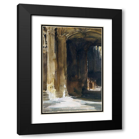 Cathedral Interior Black Modern Wood Framed Art Print with Double Matting by Sargent, John Singer
