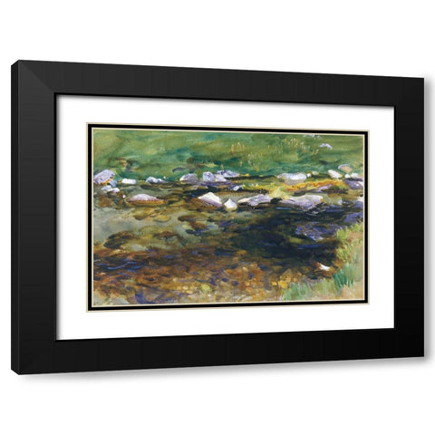 Brook and Meadow Black Modern Wood Framed Art Print with Double Matting by Sargent, John Singer