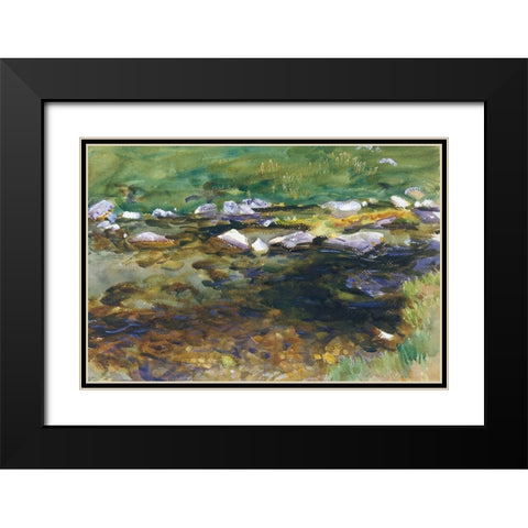 Brook and Meadow Black Modern Wood Framed Art Print with Double Matting by Sargent, John Singer