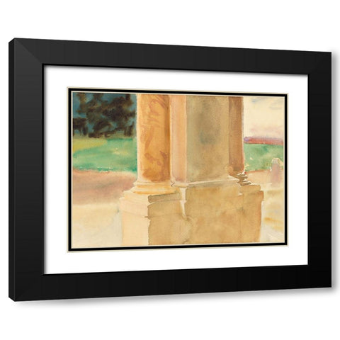 Frascati-Architectural Study Black Modern Wood Framed Art Print with Double Matting by Sargent, John Singer
